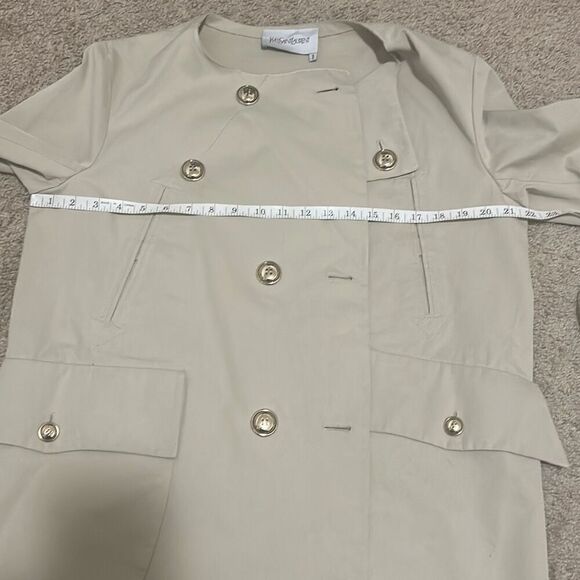 Yves Saint Laurent Women's 34 Cotton Trench Coat Beige Tan Fields Jacket Neutral - Picture 14 of 16